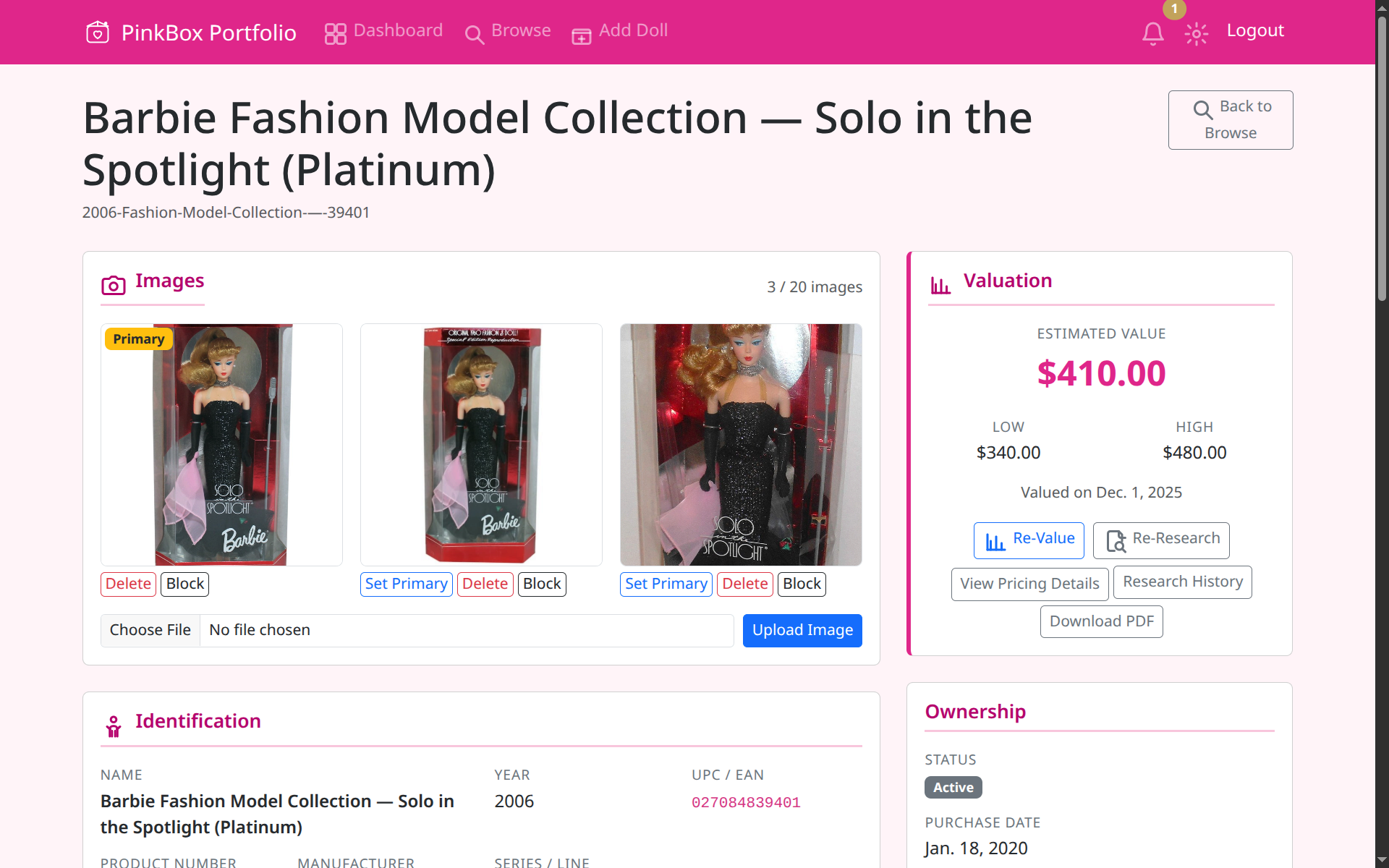 PinkBox Portfolio screenshot