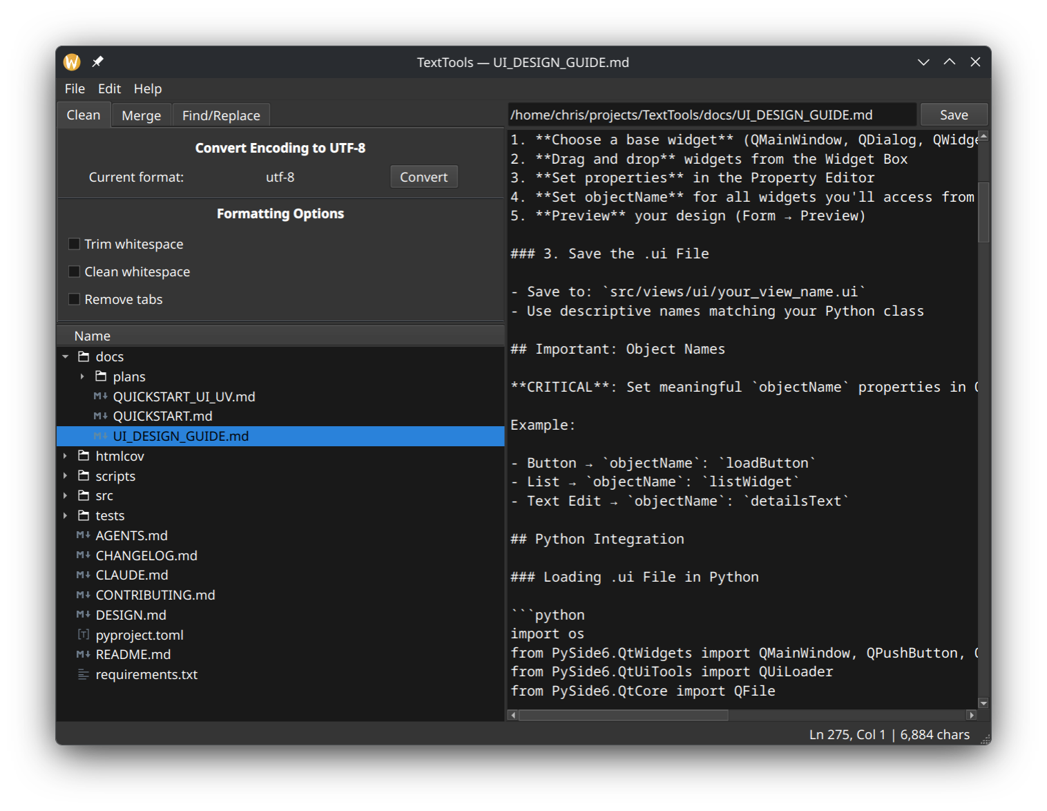 TextTools screenshot